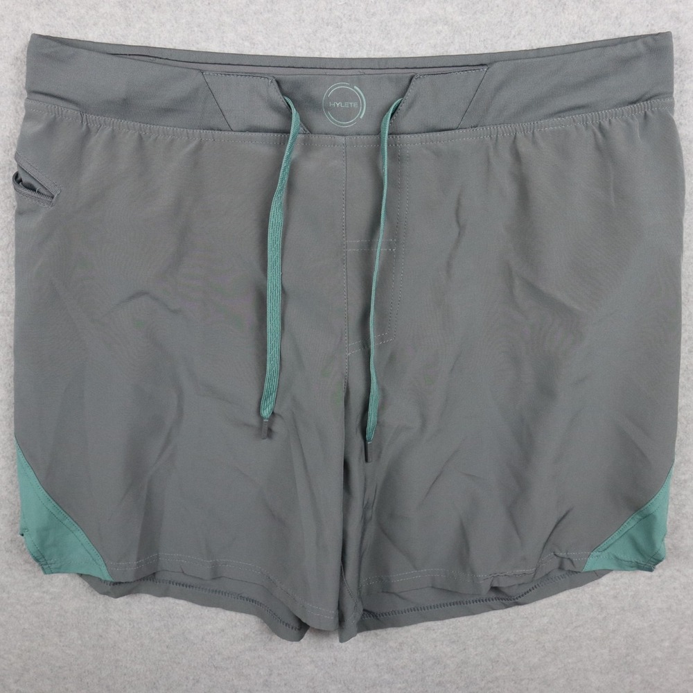 Hylete Shorts Mens XL Quad Cut Activewear Gym Training Drawstring Athletic Gray
